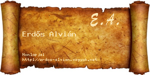 Erdős Alvián névjegykártya